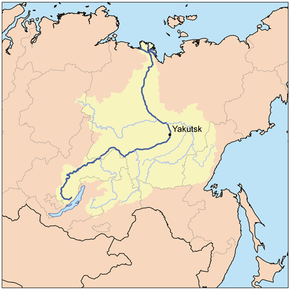 Lena nehri haritası