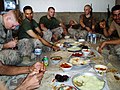 Soldiers having lunch during Operation Iraqi Freedom