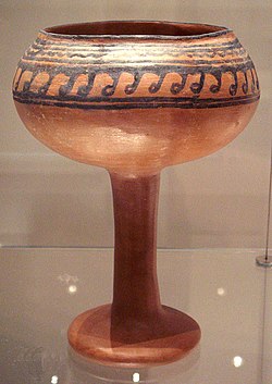 Ceramic goblet from Navdatoli, Malwa, 1300 BCE; Malwa culture[1]