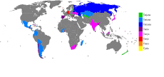 Land hvor Tatjana (grønt) er mye brukt