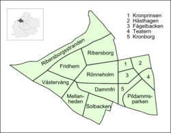 Västra Innerstaden's neighbourhoods