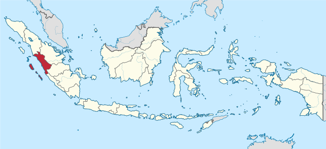 Peta lokasi Provinsi Sumatera Barat di Indonesia