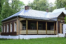 A house with several columns out front