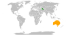 Location map for Australia and Turkmenistan.