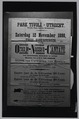 Affiche voor uitvoeringen van haar Oranje-Nassau cantate, Utrecht, 1898.