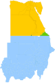 Map of Egypt and Sudan, with special attention to the territorial dispute in the eastern section of their border