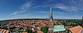 Panoramaphotographie von der Plattform des Wasserturms in Richtung des Stadtzentrums. Blickwinkel 211 * 70 °