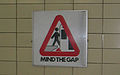 Mind the gap sign, at Museum (TTC)