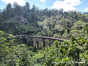 Drone shot of the Nine Arch Bridge