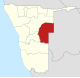 Lage der Region Omaheke in Namibia