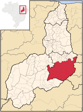 Ligging van de Braziliaanse microregio Alto Médio Canindé in Piauí