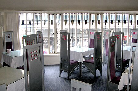 Willow Tearooms by Charles Rennie Mackintosh, in Kelvingrove, Glasgow (1893)