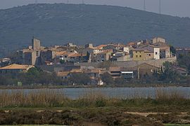 View of Balaruc-le-Vieux across the Étang de Thau