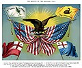 "Birleşik Devletler'in Kısa Tarihi" (1880) adlı lise ders kitabında Büyük Birlik Bayrağı çizimi