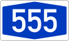 Straßenschild „bundesautobahn 555“