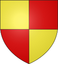 Shield quartered yellow and red