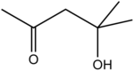 Structuurformule van 4-hydroxy-4-methylpentan-2-on