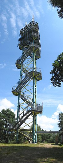 Käflingsbergturm bij Speck, een uitzichttoren in het nationale park Müritz