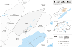 Karte von District du Val-de-Ruz