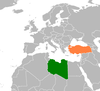 Location map for Libya and Turkey.