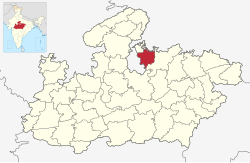 Location of Tikamgarh district in Madhya Pradesh