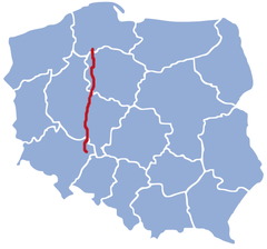 Mapa przebiegu linii kolejowej 281