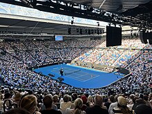 Rod Laver Arena, the main court of the Australian Open, in 2023.