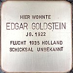 Stolperstein für Edgar Goldstein (Bogenstraße 73)