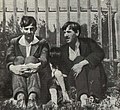 Majakowski und K. Tschukowskij mit Sohn Boris, Kuokkala, 1915