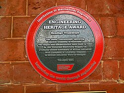 memorial tablet on the Wall the Bendigo's tram depot