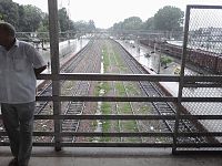 Barabanki Jn railway station inside view of Lucknow side tracks.