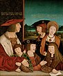 Maximilian I. und Maria von Burgund mit ihrem Sohn Philipp und ihren Enkeln (Gemälde von Bernhard Strigel, nach 1515)