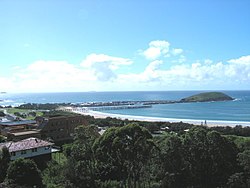 Coffs Harbour limanından bir görünüm