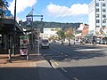 Courtenay Place, leading up to the Embassy Theatre. Rod's building (built 1902) is first left (pink)