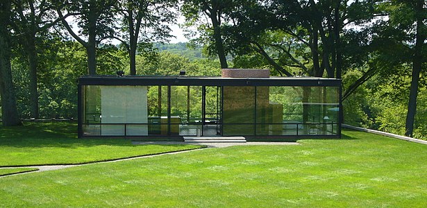 The Glass House by Philip Johnson in New Canaan, Connecticut (1953)