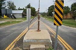 Main Street, La Russell, Missouri, as seen from the La Russell Water Pump (circa 1904).