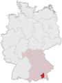 Lage des Landkreises Rosenheim in Deutschland
