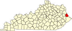 Karte von Martin County innerhalb von Kentucky