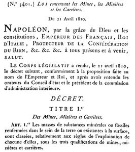 Kopie in Bulletin des lois (augustus 1810)