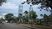 The cathedral and the Rizal Park as seen from a distance