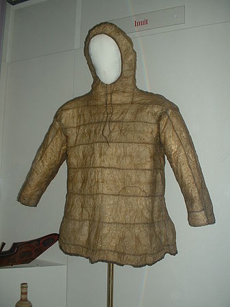 A traditional Inuit anorak made of gutskin