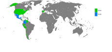 Land hvor Jesus (grønt) er mye brukt