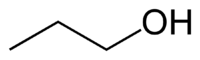 Structuurformule van propaan-1-ol