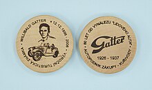 Tschechische Gatter Plakette zu Ehren von Willibald Gatter und seinem Volksauto (Lidového Auta), 2006