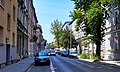 View of the street towards the west