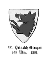 Wappen des Heinrich Gienger, Ulmer Patrizier 1384