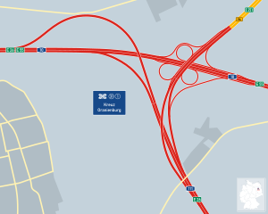 Übersichtskarte Autobahndreieck Kreuz Oranienburg