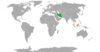 Location map for Iran and Malaysia.