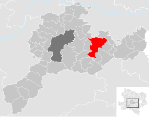 Lage der Gemeinde Neulengbach im Bezirk St. Pölten-Land (anklickbare Karte)