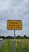 Ortsschild Kotzen (Havelland)